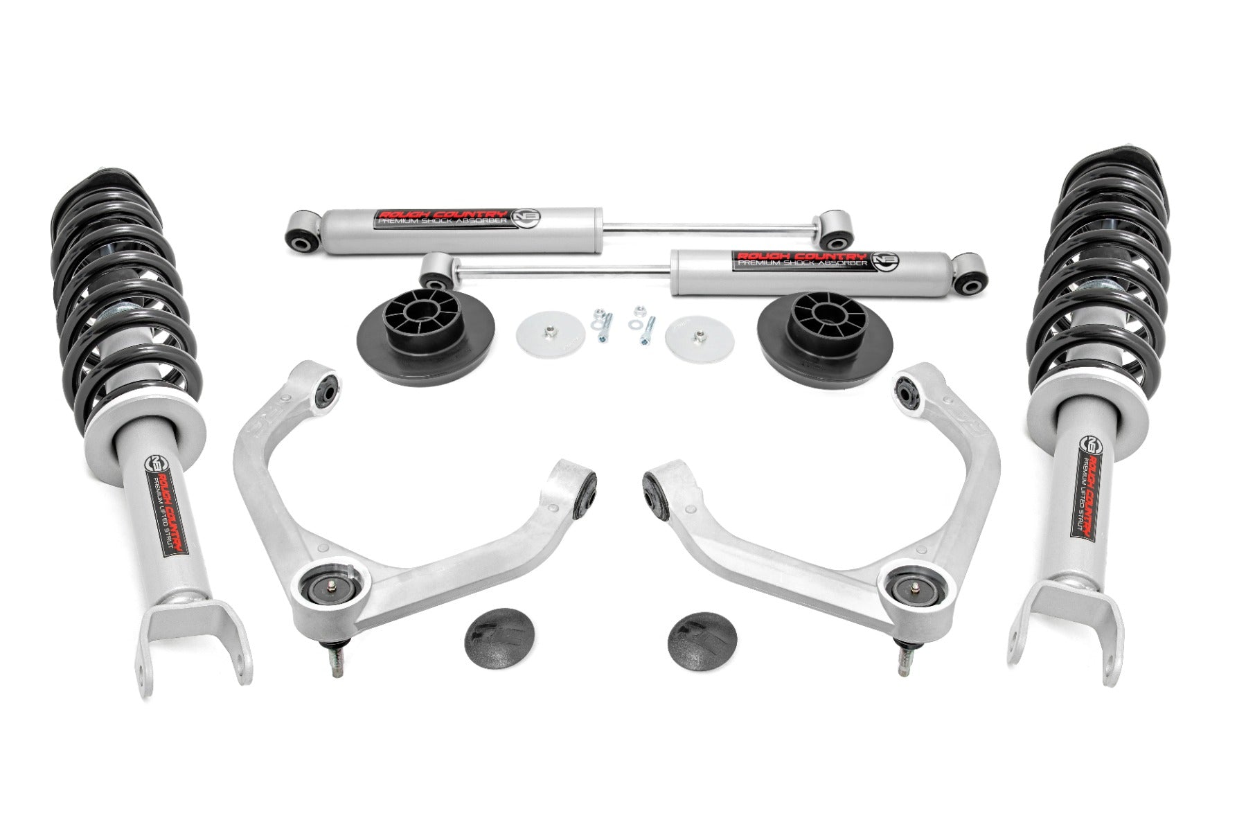 3 inch Lift Bundle N3 w/ 20x9 Black & Red Milled Wheels & 33in Nitto Ridge Grapplers- RAM 1500 4wd