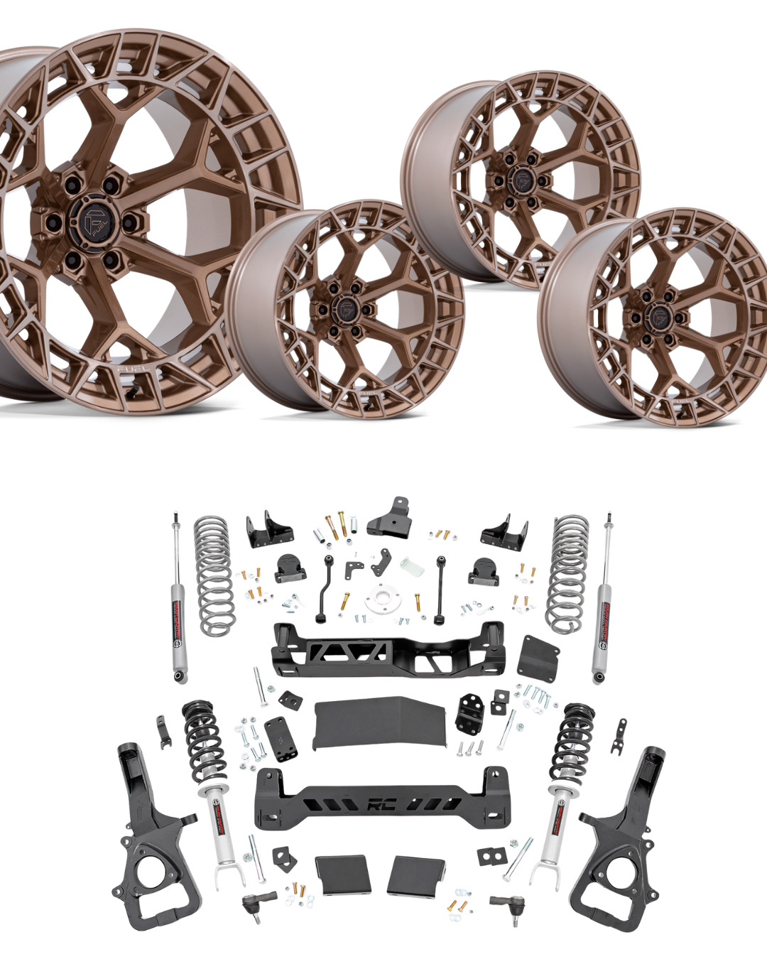 6 inch Lift Bundle N3 w/ 22x10 Bronze Wheels - No Tires - RAM 1500 4wd