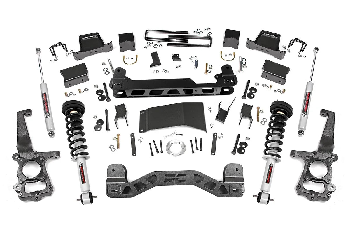 6 inch N3 Bundle w/ 22x10 Black Wheels - 35in Nitto Ridge Grapplers - Upper Control Arms -4wd