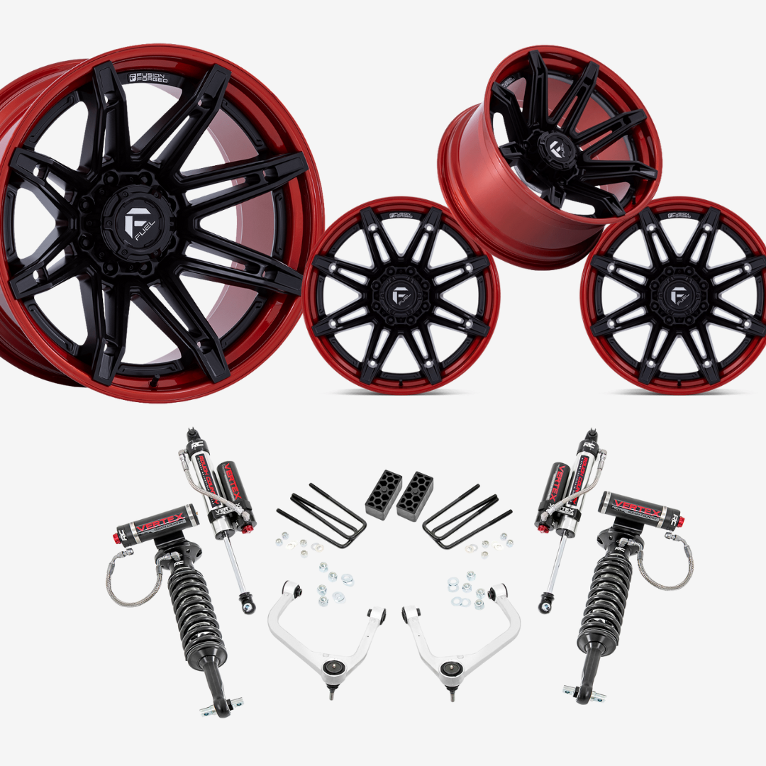 3.5 inch Lift Vertex Bundle w/ 20x10 Black Red Wheels - No Tires- 2wd/4wd