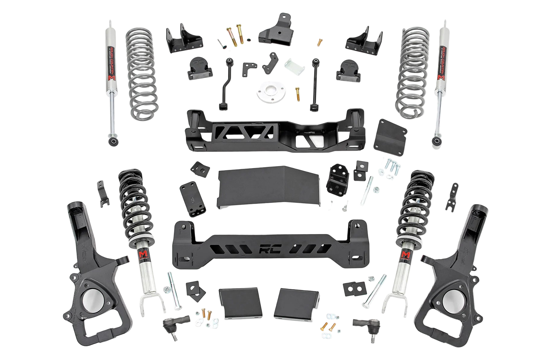 6 inch Lift w/ Wheel Bundle M1 w/ 22x12 Black Red Wheels - No Tires - RAM 1500 4wd