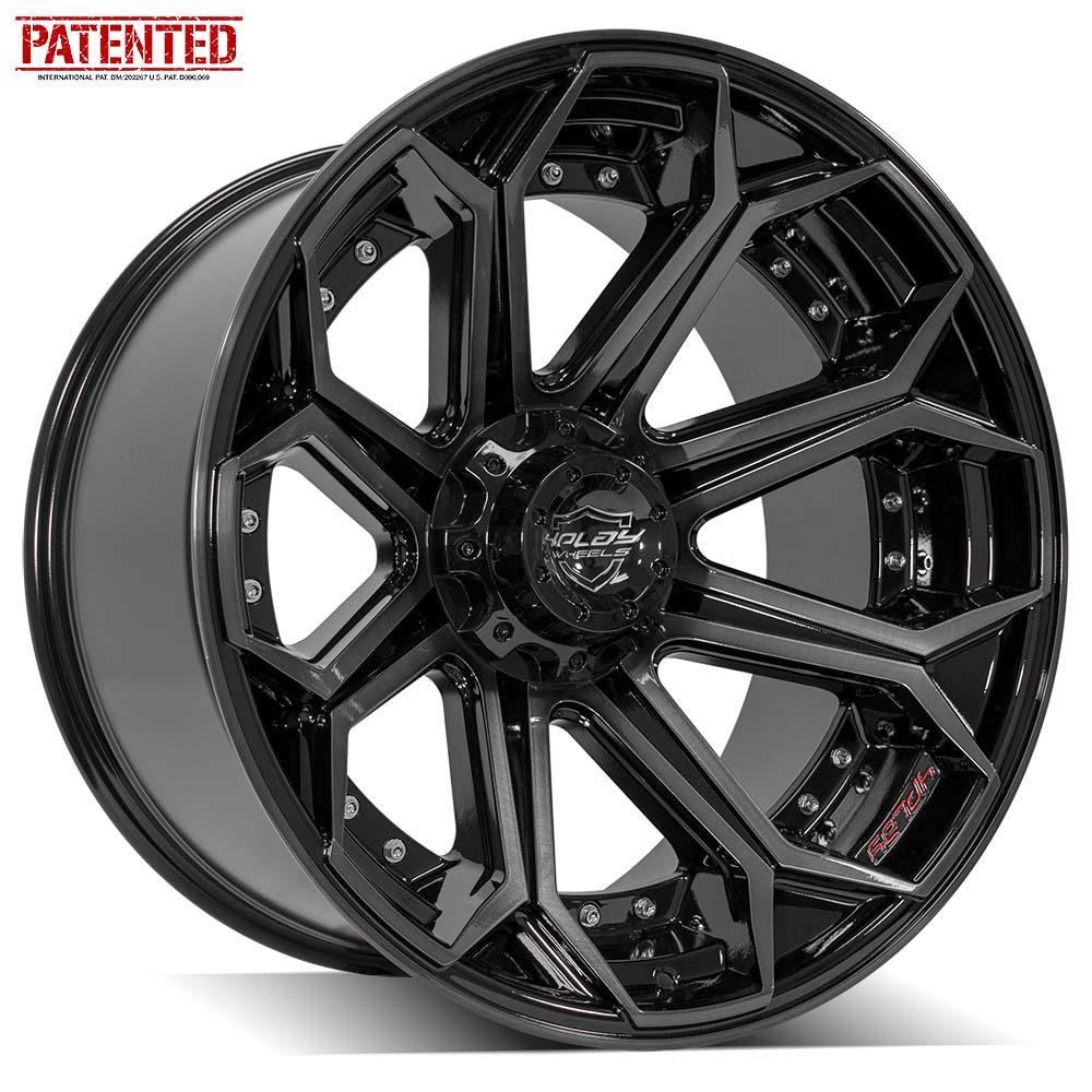 2 inch Level Bundle w/ 20x10 Black Tinted Brushed Wheels and 33in Nitto Recon Tires - 2wd/4wd