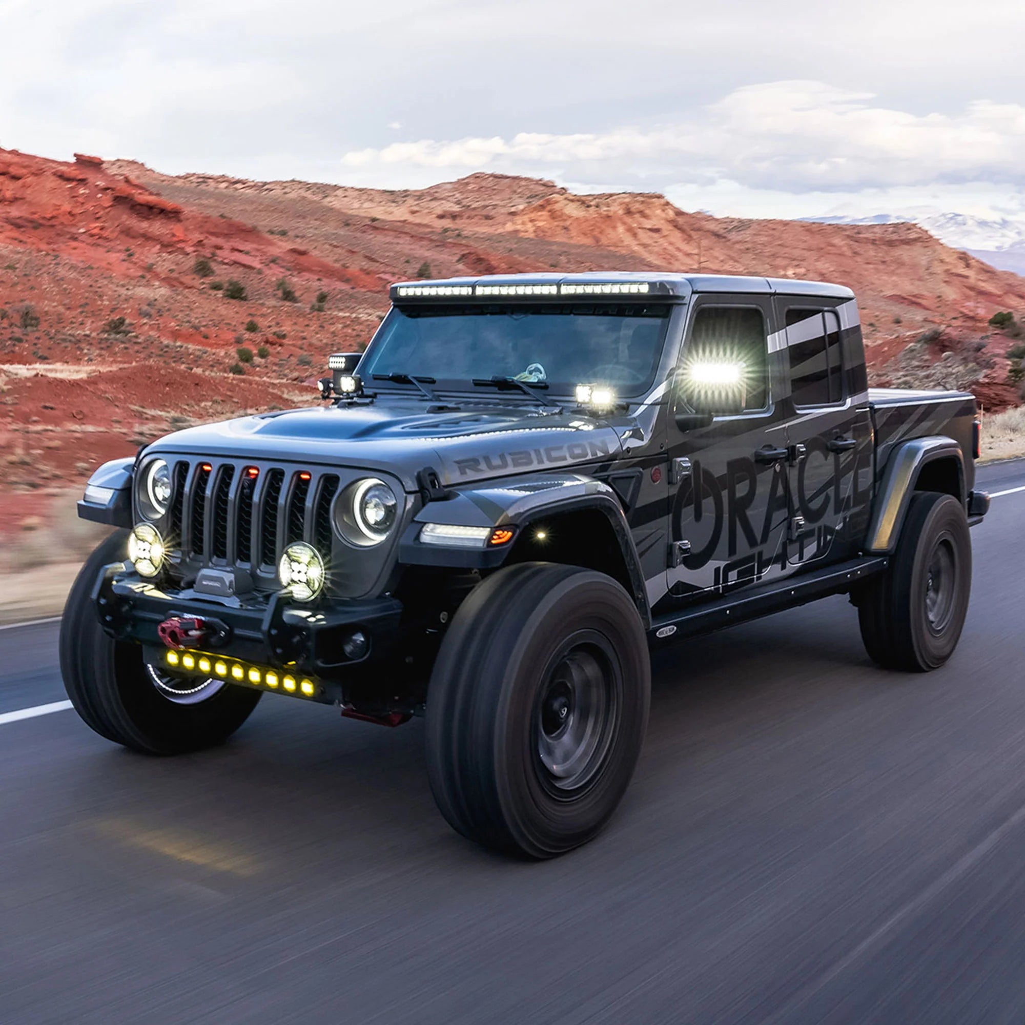 Oracle Lighting Integrated Windshield Roof LED Light Bar System for Jeep Wrangler JL & Gladiator JT