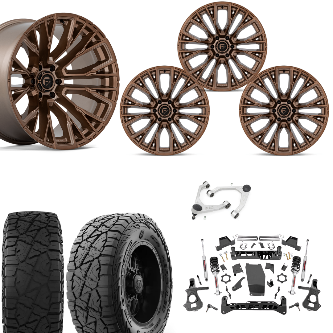 7 inch Lift N3 Bundle w/ 22x12 Bronze Wheels - 35in Hercules RT1 Tires & Upper Control Arms- 4wd (14-18)