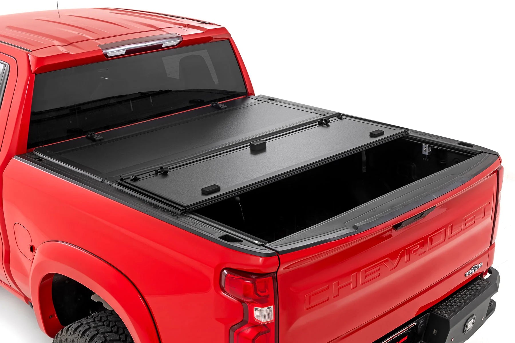 Rough Country Hard Tri-Fold Flip Up Bed Cover Chevy/GMC Sierra 1500 (19-25)/Silverado 1500 (19-25)
