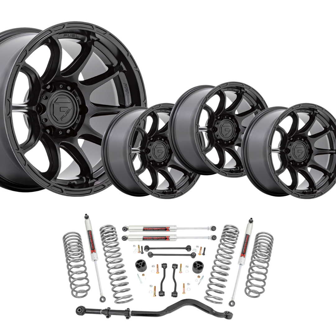Gladiator Power Up Bundle 3.5 inch Lift Kit w/ 17in Black Wheels