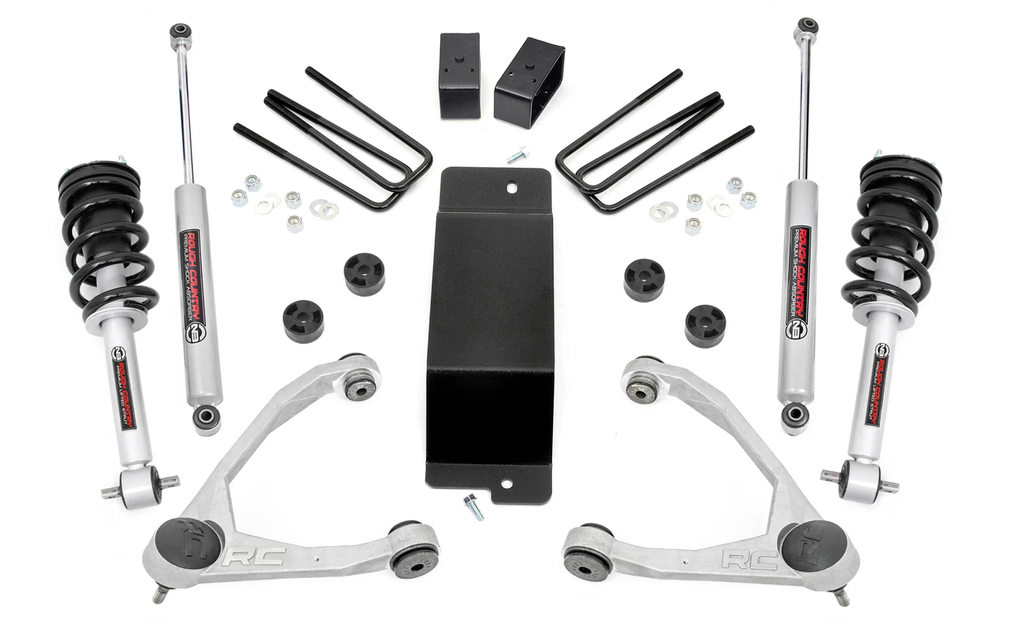 3.5 inch Lift N3 Bundle w/ 20x10 Black Wheels - 33in Nitto Recon Grapplers - 4wd (14-16)