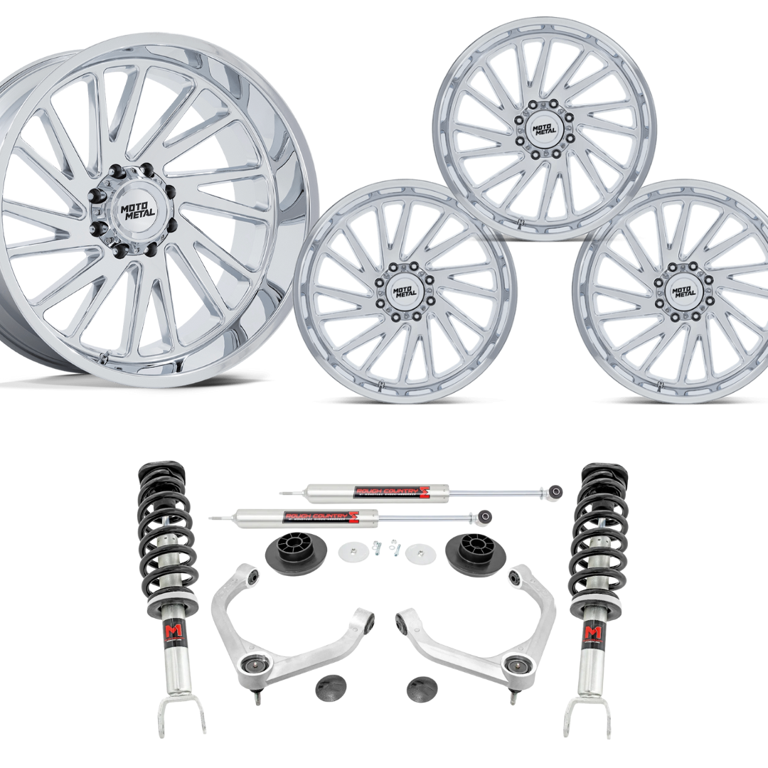 3.5 Inch Lift Bundle w/ 20x10 Chrome Wheels - No Tires - 2wd/4wd