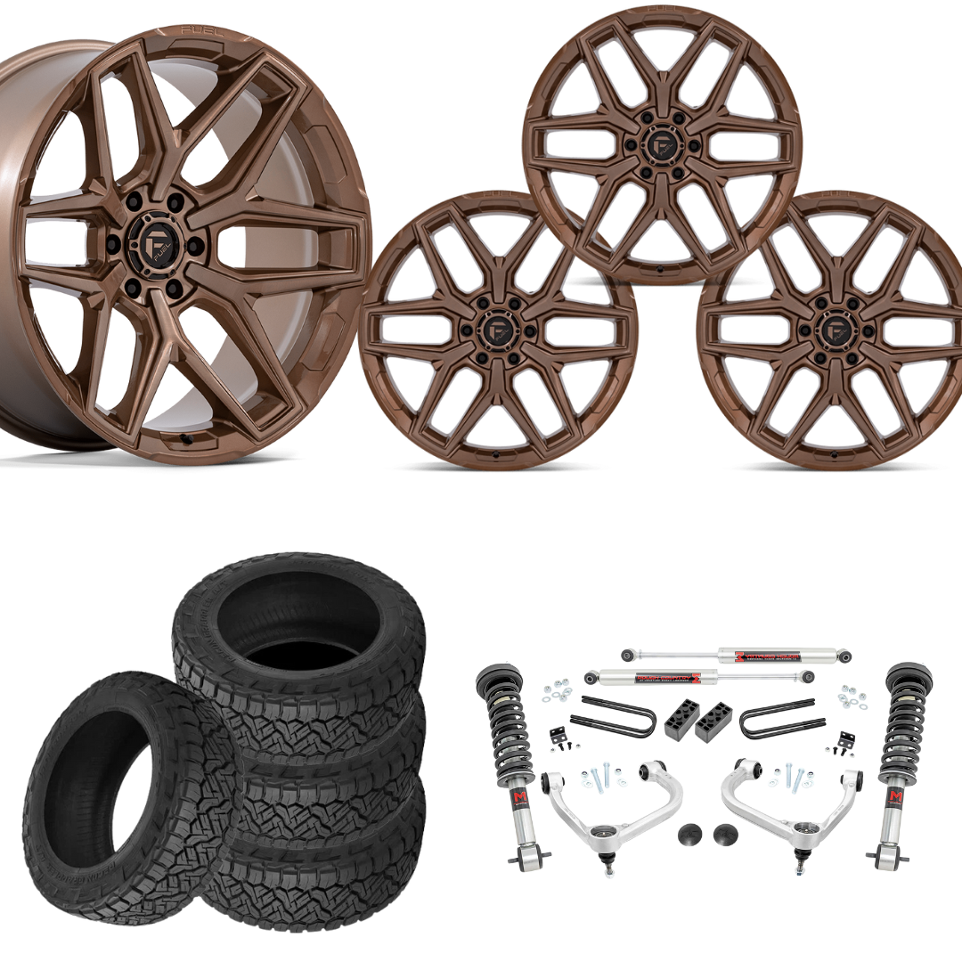 3 inch M1 Bundle w/ 20x9 Platinum Bronze Wheels - 34in Nitto Recon Grapplers - 4wd