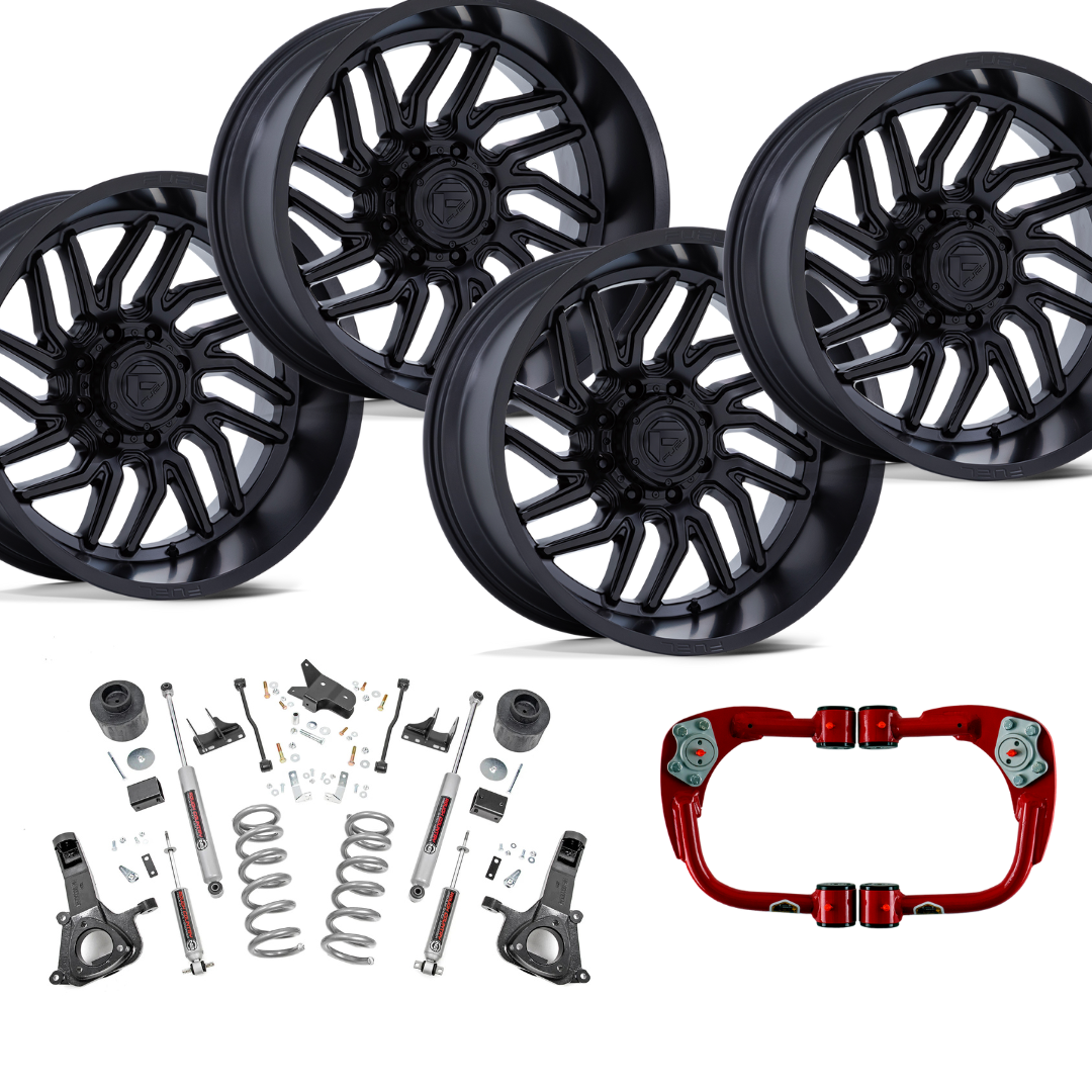 6 inch Lift Bundle N3 w/ 20x10 Black Wheels- No Tires - JBA UCAs - 2wd