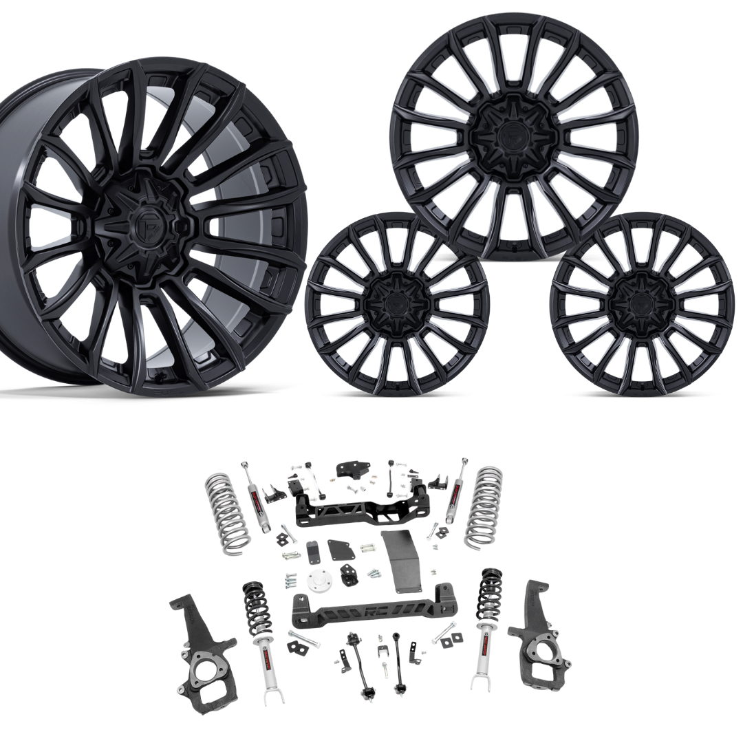 6 inch Lift Bundle N3 w/ 20x10 Black Wheels- No Tires - 4wd