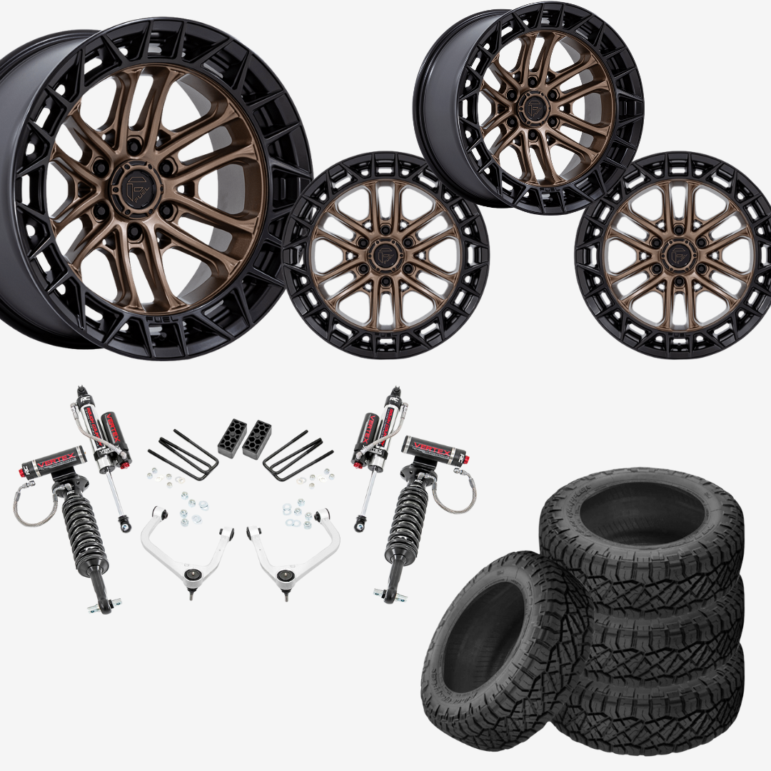 3.5 inch Lift Vertex Bundle w/ 20x10 Black Bronze Wheels & 33in Nitto Ridge Grapplers - 2wd/4wd