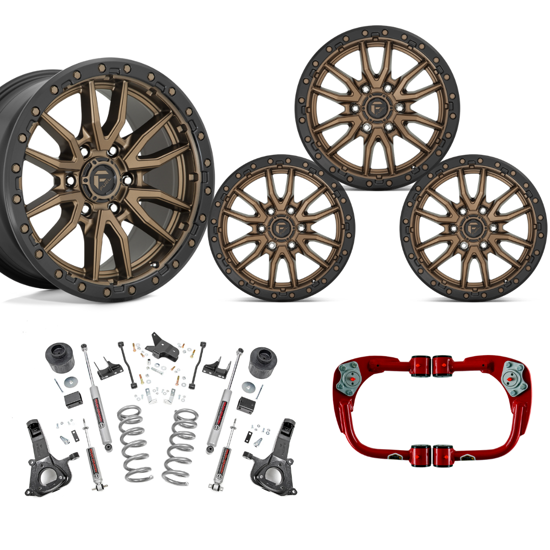 6 inch Lift Bundle N3 w/ 20x10 Black Bronze Wheels- No Tires - JBA UCAs - 2wd