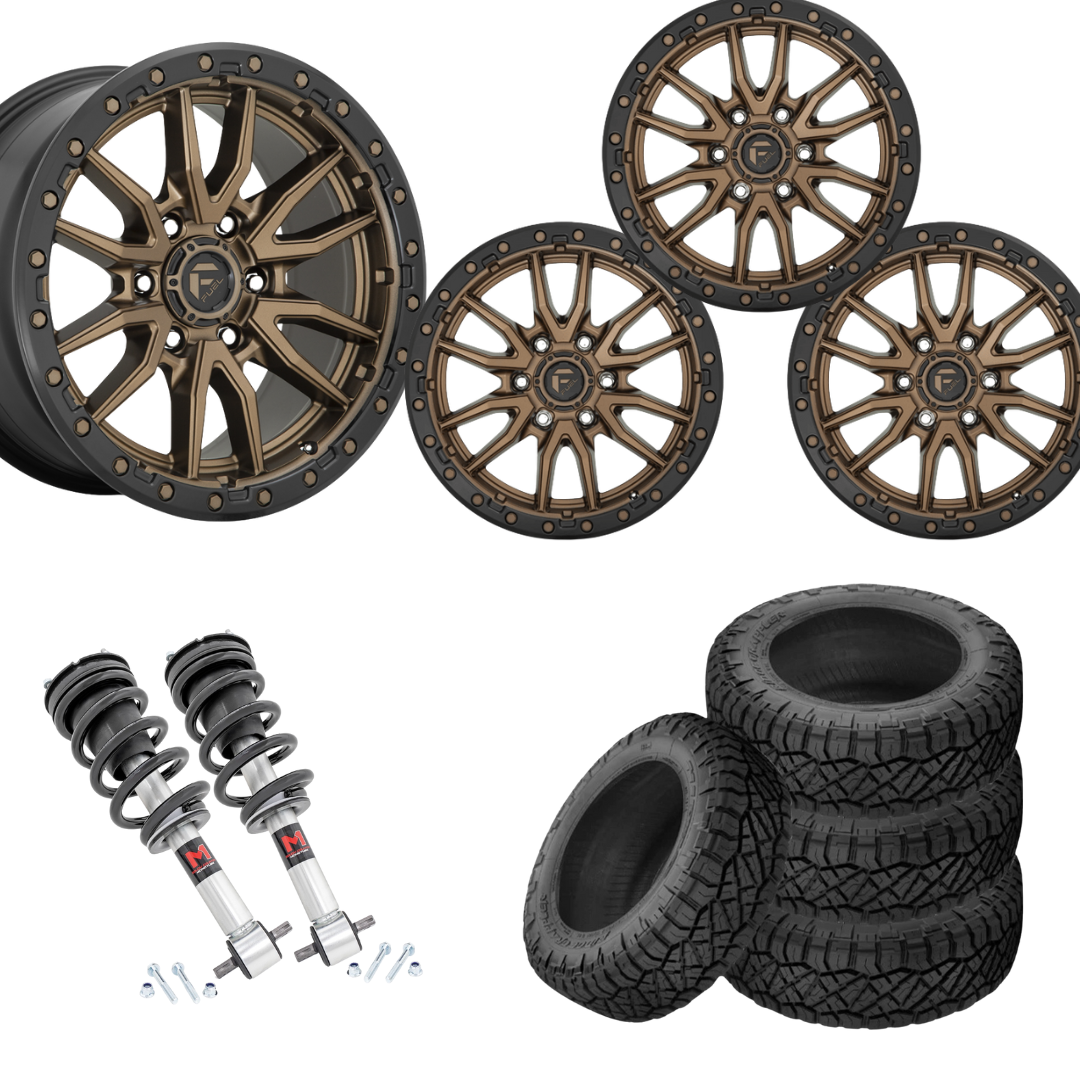 2 inch Level Bundle w/ 22x10 Black Bronze Wheels & 33in Nitto Ridge Grapplers- 2wd/4wd
