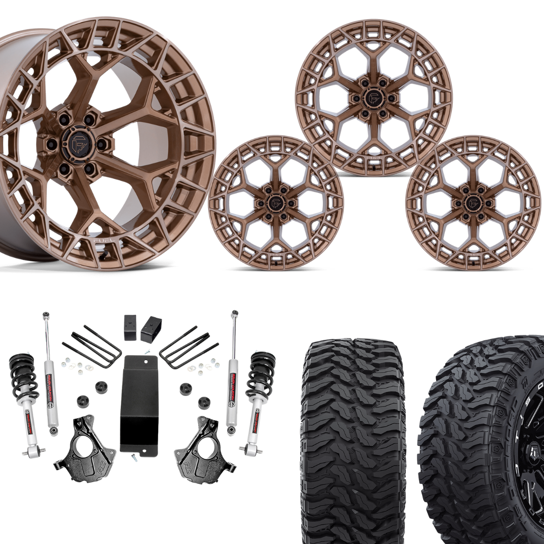 3.5 inch Lift N3 Bundle w/ 22x10 Bronze Wheels - 33in TIS TT1 Mud Tires - 4wd (14-18)