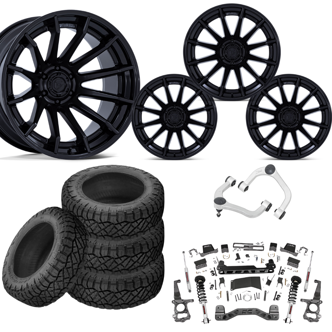 6 inch N3 Bundle w/ 22x10 Black Wheels - 35in Nitto Ridge Grapplers - Upper Control Arms -4wd