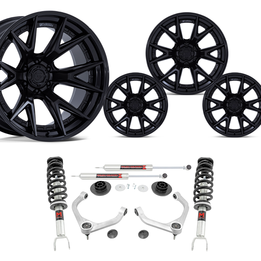 3.5 Inch Lift Bundle w/ 20x10 Black Wheels - No Tires - 2wd/4wd