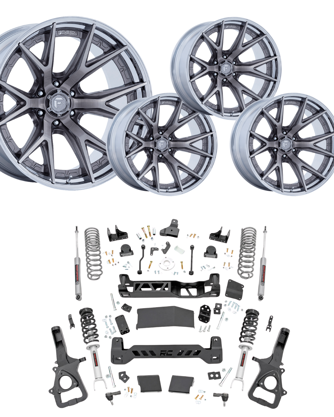 6 inch Lift Bundle N3 w/ 20x10 Platinum Chrome Wheels - No Tires - RAM 1500 4wd