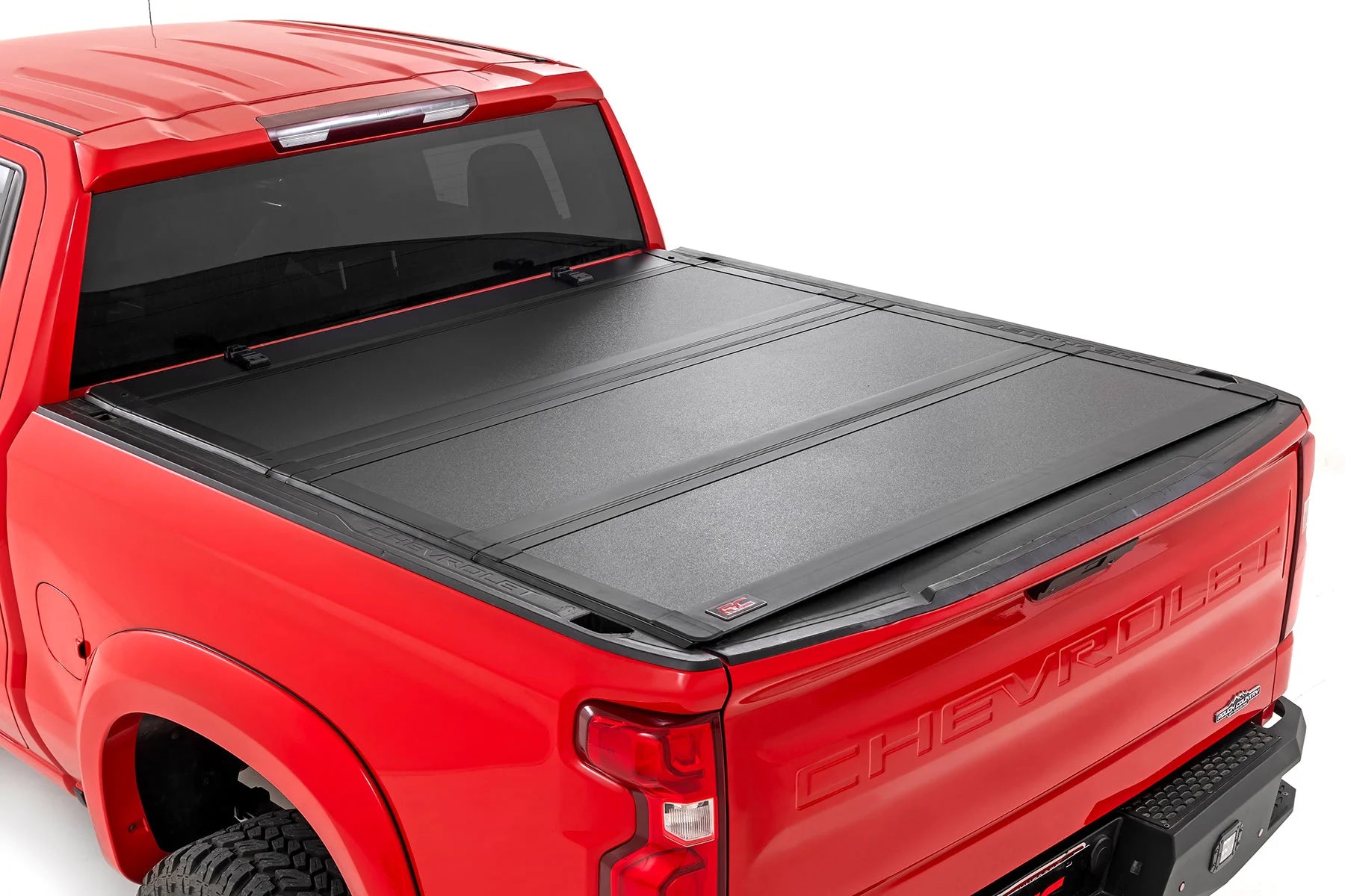 Rough Country Hard Tri-Fold Flip Up Bed Cover Chevy/GMC Sierra 1500 (19-25)/Silverado 1500 (19-25)
