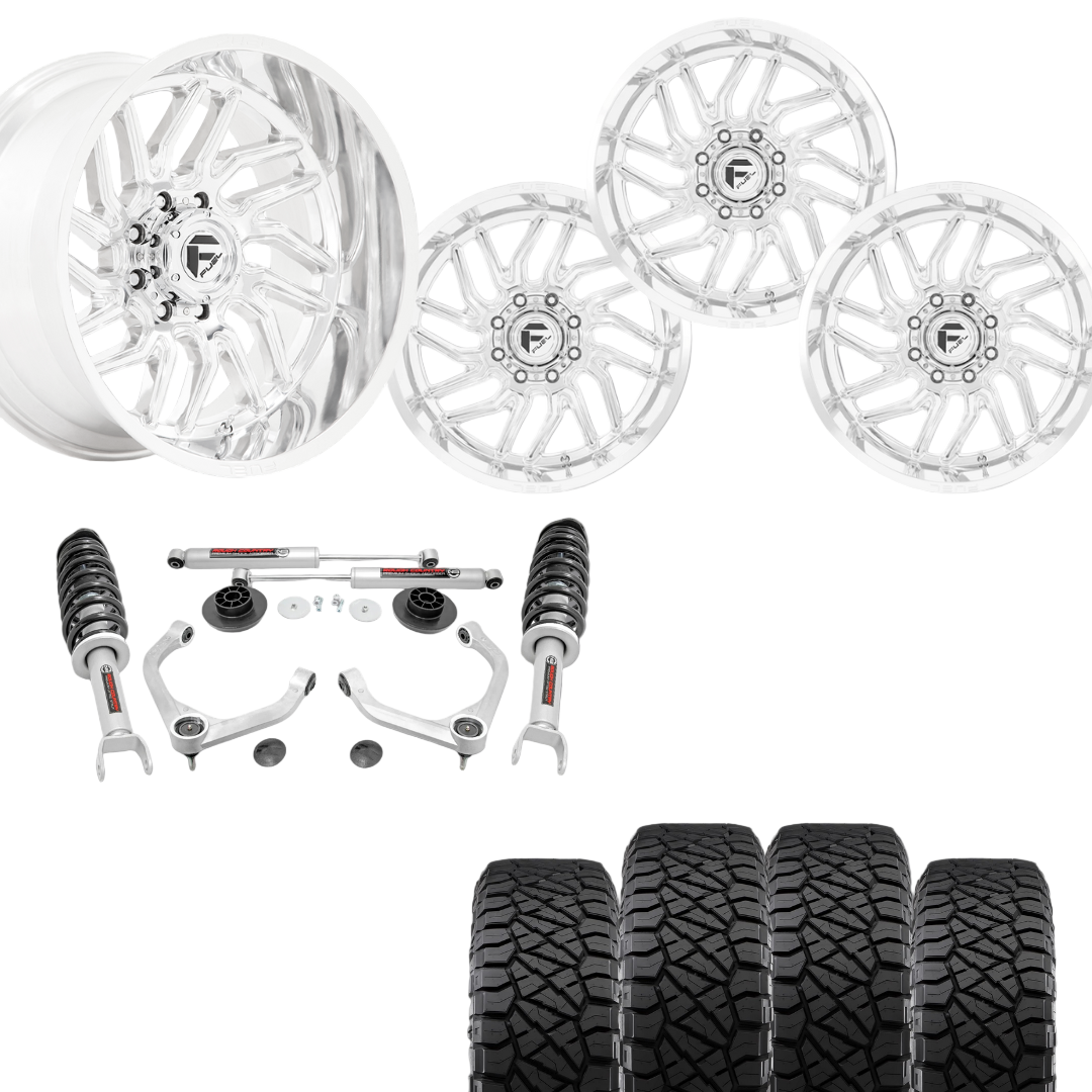 3 inch Lift Bundle N3 w/ 20x9 Chrome Wheels & 33in Nitto Ridge Grapplers- RAM 1500 4wd