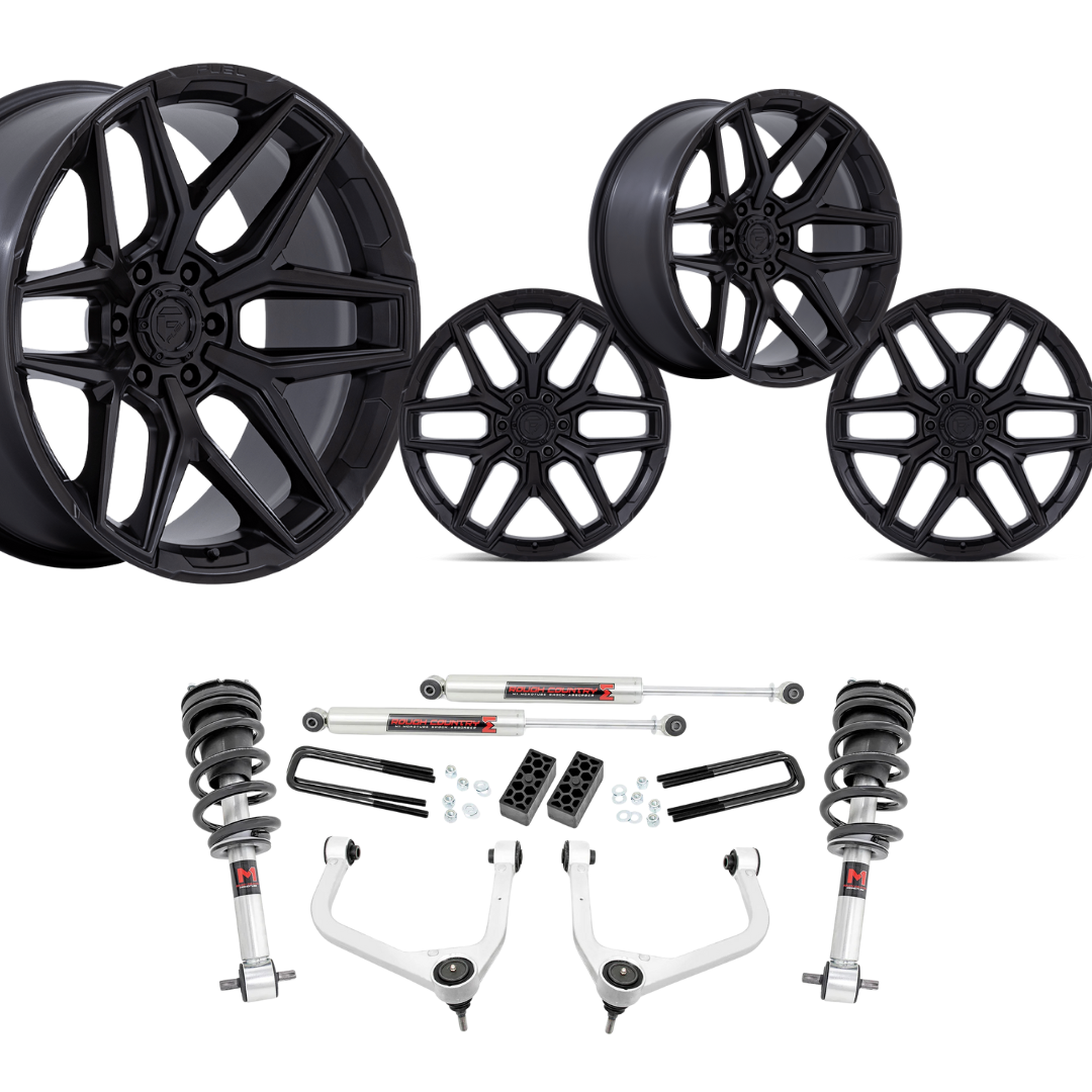 3.5 inch Lift M1 Bundle w/ 22x10 Satin Black Wheels - No Tires -2wd/4wd