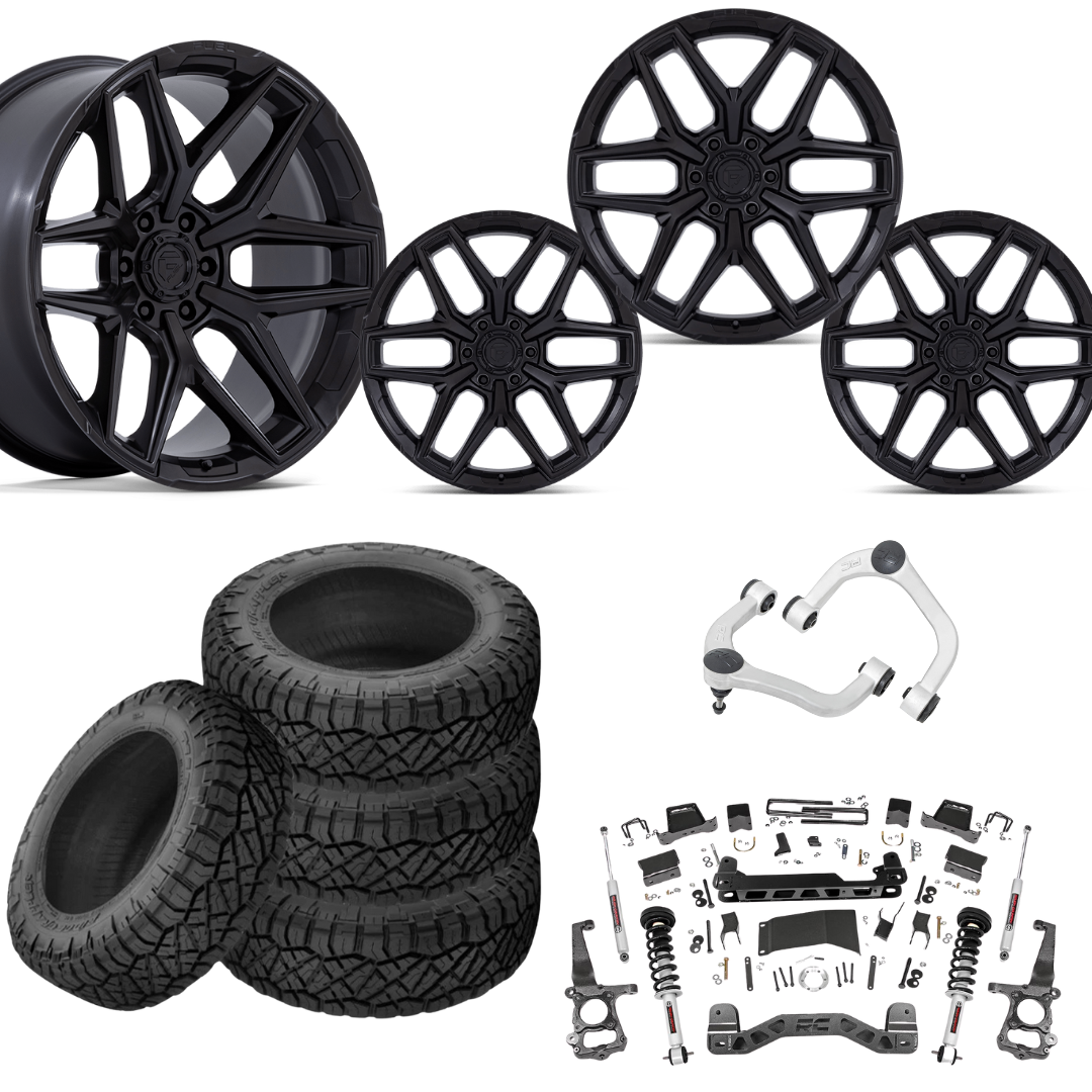 6 inch N3 Bundle w/ 22x10 Black Wheels - 35in Nitto Ridge Grapplers - Upper Control Arms -4wd