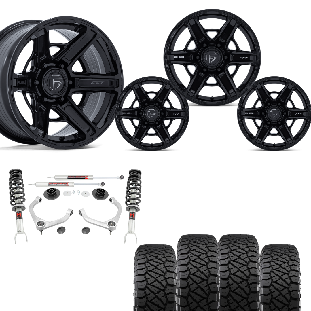 3.5 Inch Lift M1 Bundle w/ 20x10 Gloss Black Wheels & 33in Nitto Ridge Grapplers - 2wd/4wd