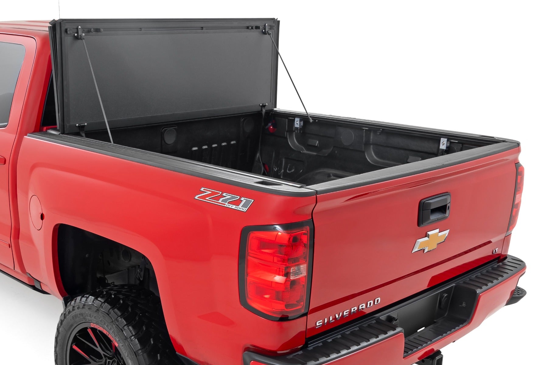Rough Country Hard Tri-Fold Flip Up Bed Cover Chevy/GMC 1500/2500HD/3500HD (14-19)