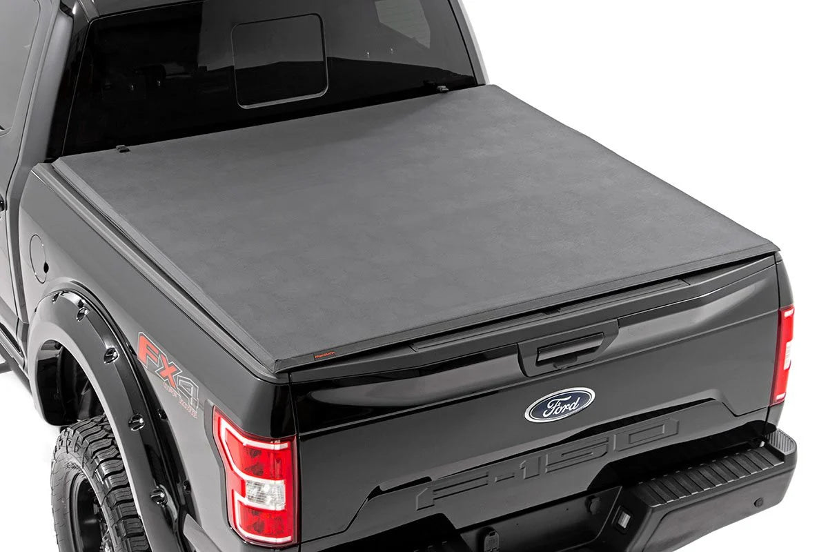 Rough Country Soft Tri-Fold Bed Cover Ford F-150 (15-20)