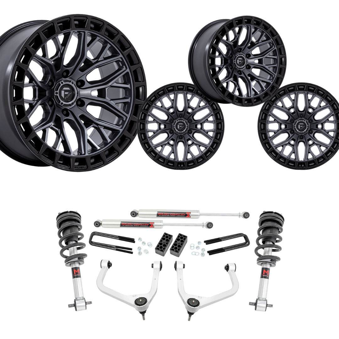 3.5 inch Lift M1 Bundle w/ 20x10 Black Gunmetal Wheels - No Tires- 2wd/4wd
