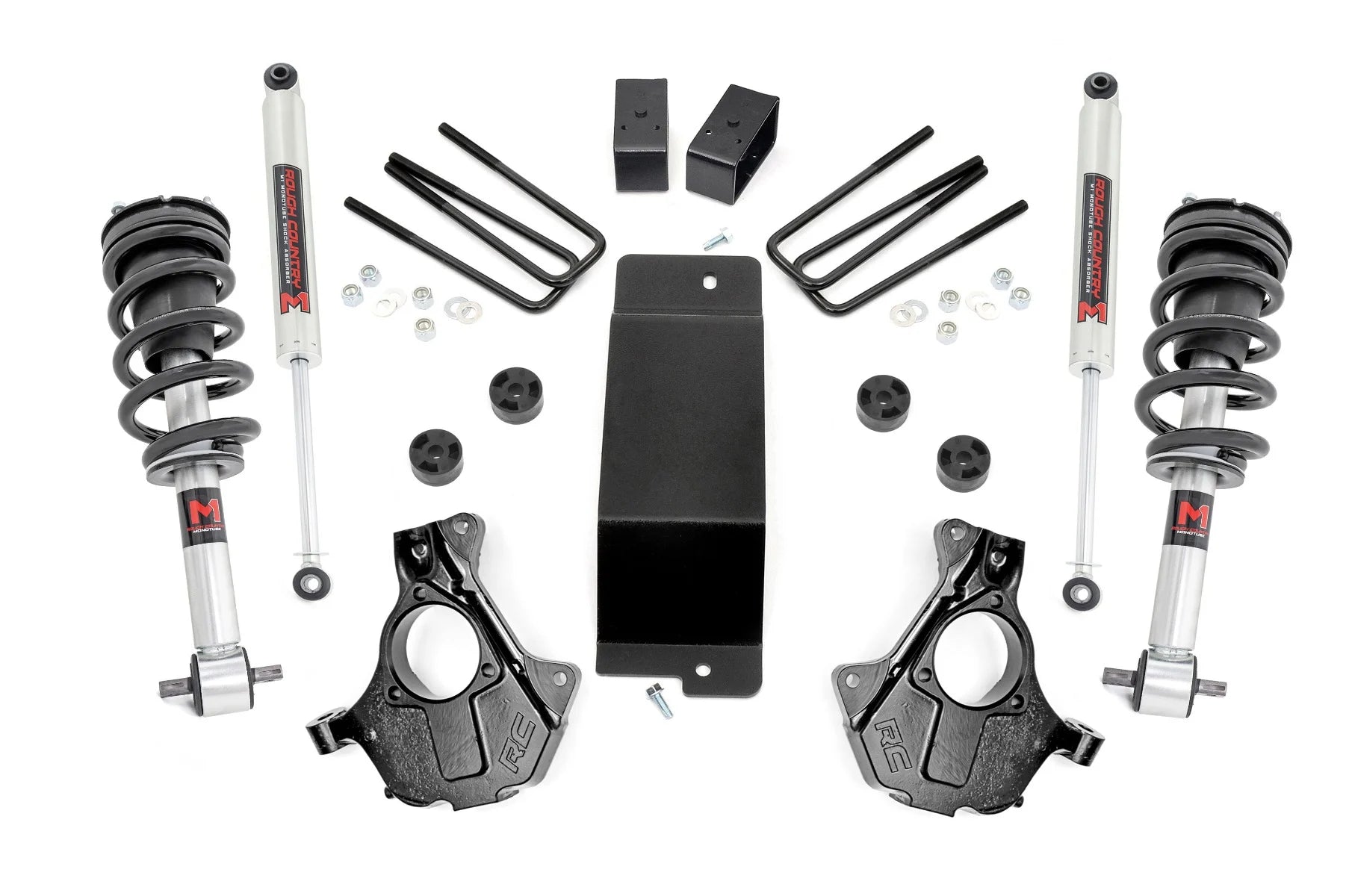 3.5 inch Lift M1 Bundle w/ 22x10 Black Wheels - 33in Nitto Recon Grapplers - 4wd (14-18)