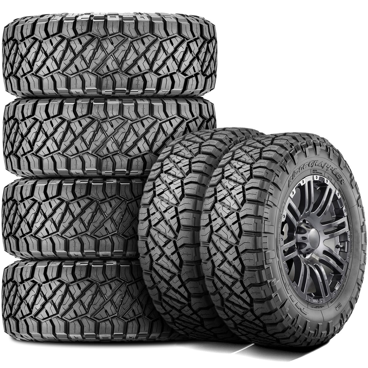 6 inch Lift N3 Bundle w/ 22x12 Black Wheels - 35in Nitto Ridge Grapplers - 4wd