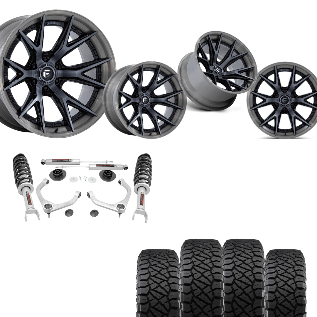 3.5 inch Lift Bundle N3 w/ 20x10 Black Brushed & 33in Nitto Ridge Grapplers- RAM 1500 2wd/4wd