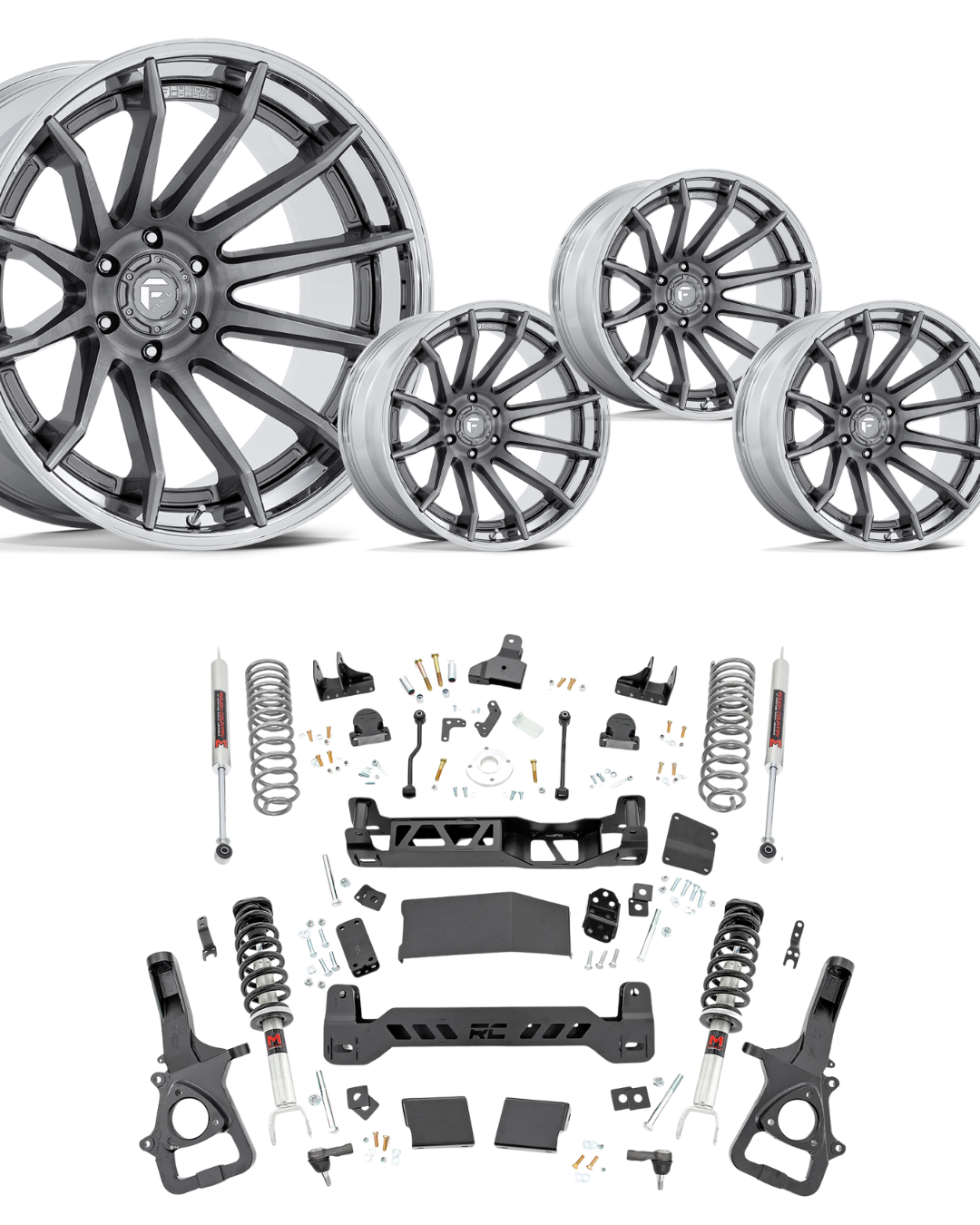 6 inch Lift Bundle M1 w/ 22x12 Platinum Chrome Wheels - No Tires - RAM 1500 4wd