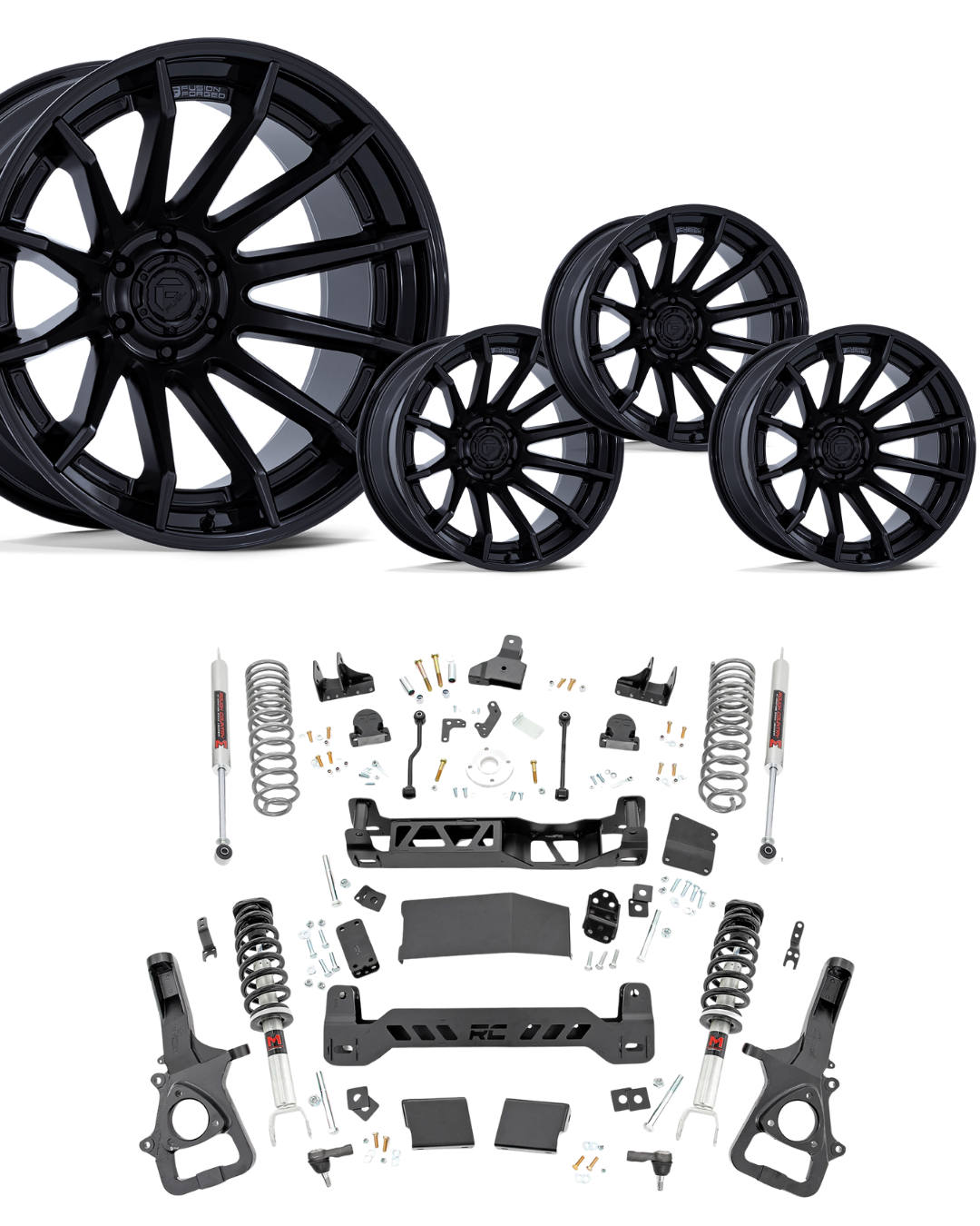6 inch Lift w/ Wheel Bundle M1 w/ 22x12 Black Wheels - No Tires - RAM 1500 4wd