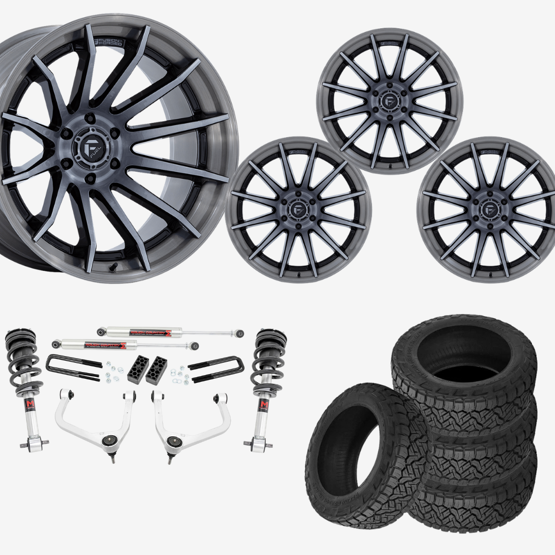 3.5 inch Lift M1 Bundle w/ 22x10 Black Brushed Wheels & 33in Nitto Recon Grapplers - 2wd/4wd