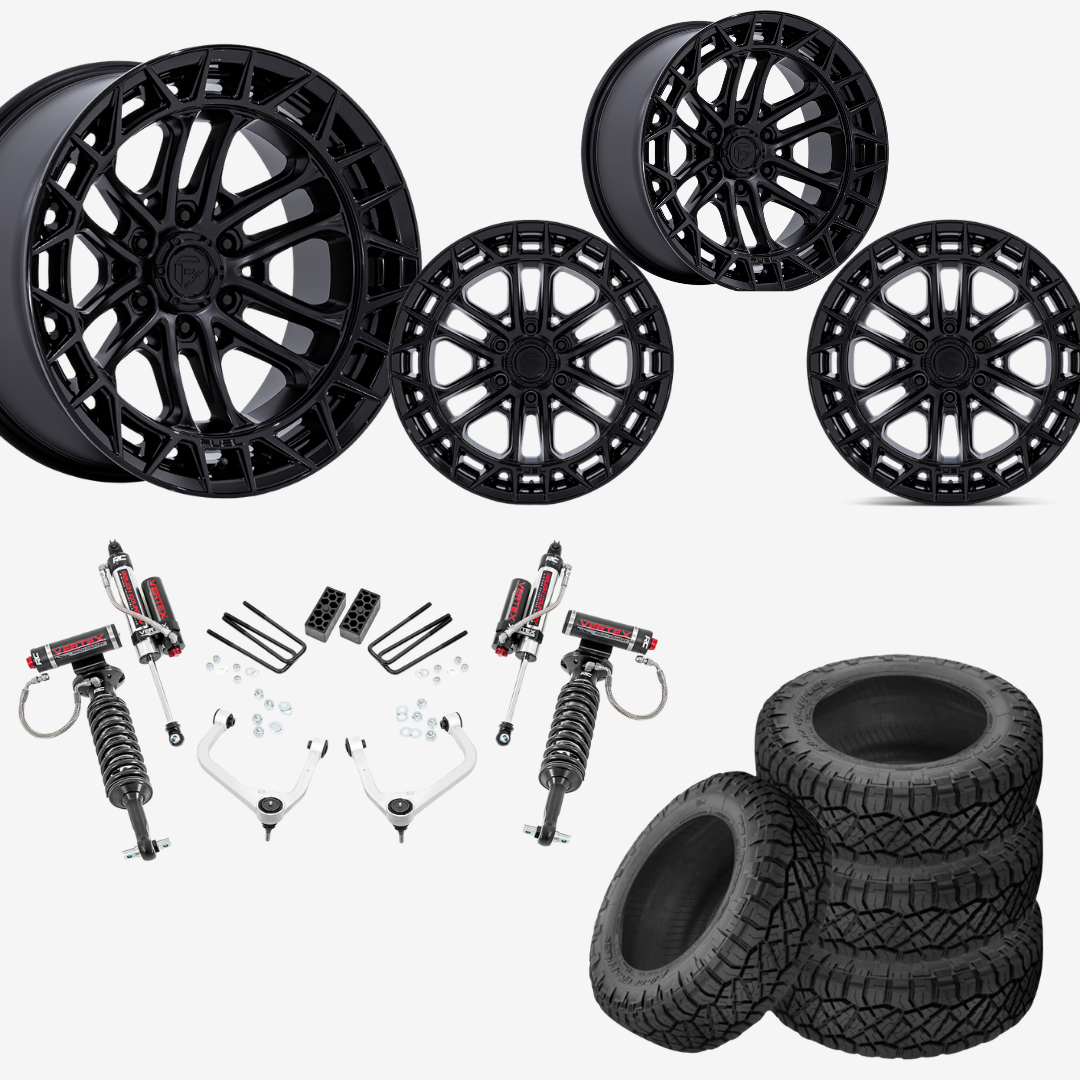 3.5 inch Lift Vertex Bundle w/ 20x10 Black Wheels & 33in Nitto Ridge Grapplers - 2wd/4wd