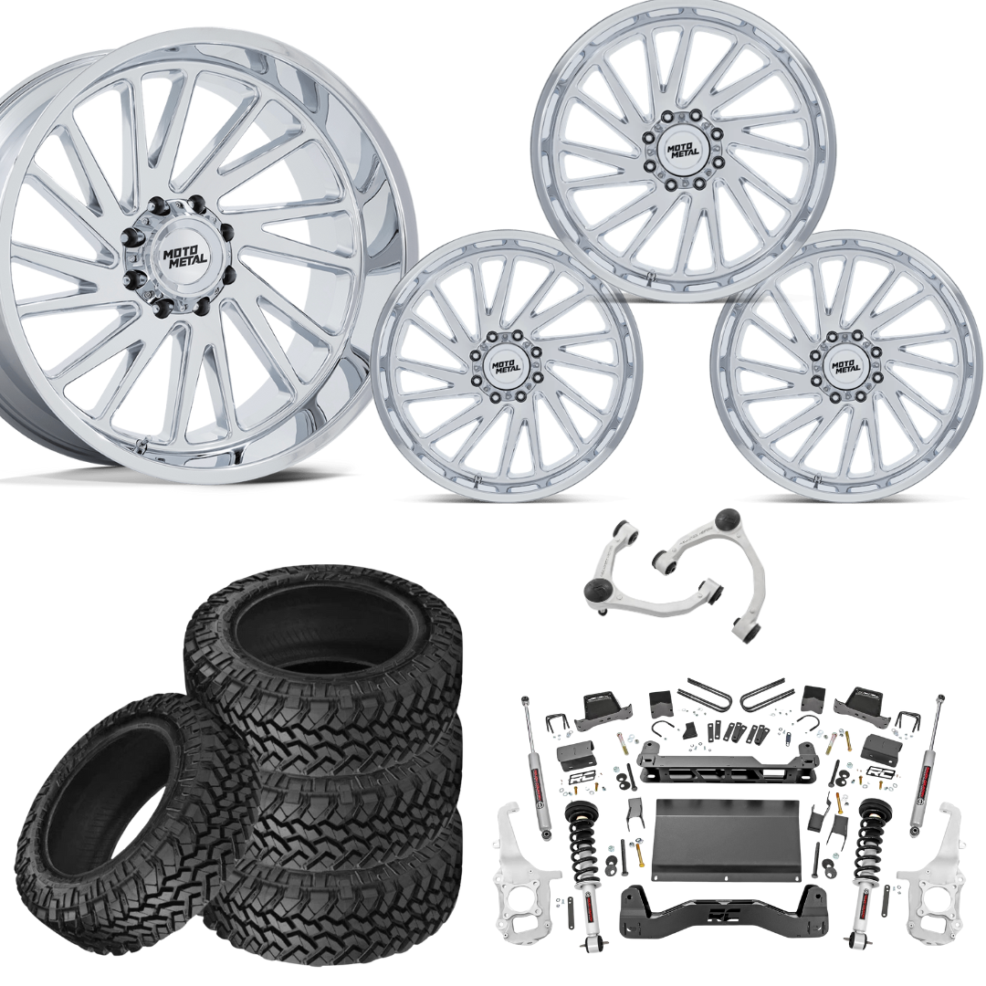6 inch Lift N3 Bundle w/ 22x12 Chrome Wheels - 35in Nitto Trail Grapplers - 4wd