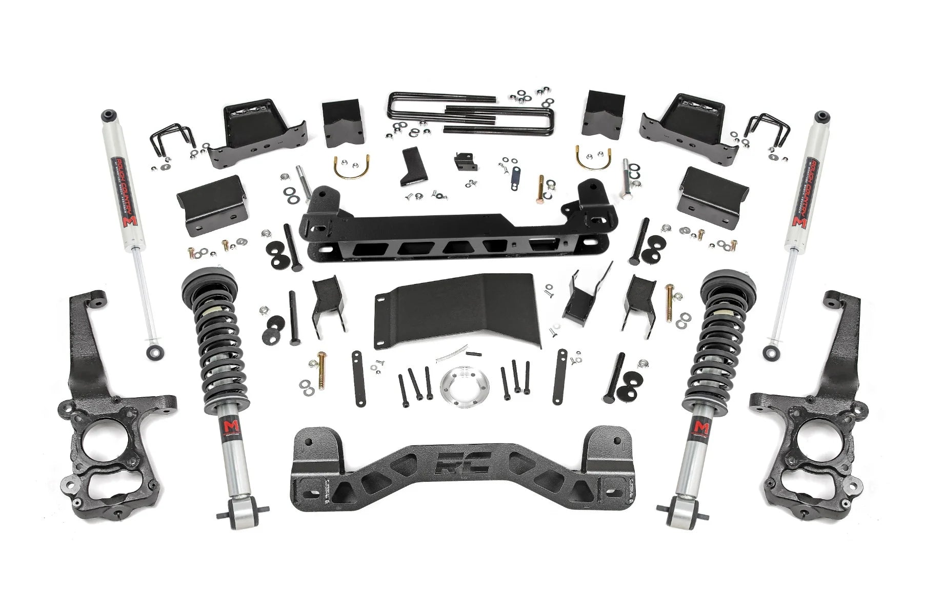 6 inch M1 Bundle w/ 22x12 Black Red Wheels - 35in Nitto Trail Grapplers - Upper Control Arms -4wd