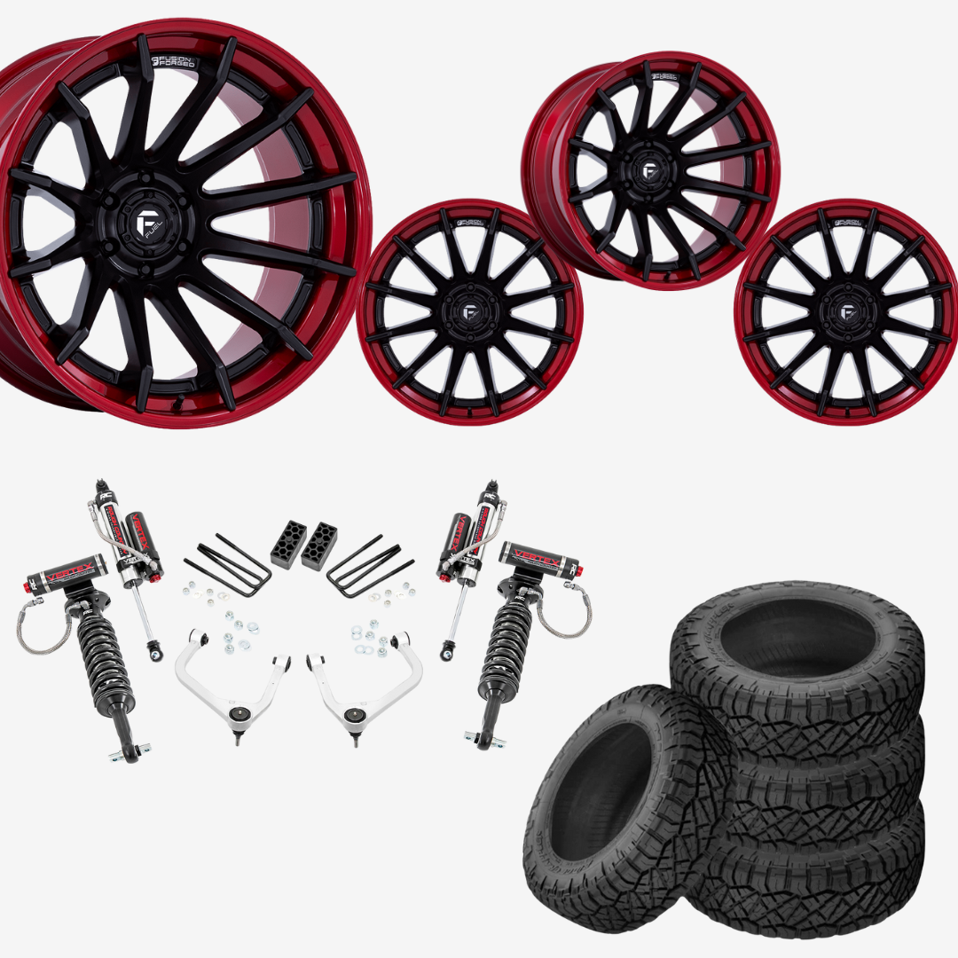 3.5 inch Lift Vertex Bundle w/ 20x10 Black Red Wheels & 33in Nitto Ridge Grapplers - 2wd/4wd