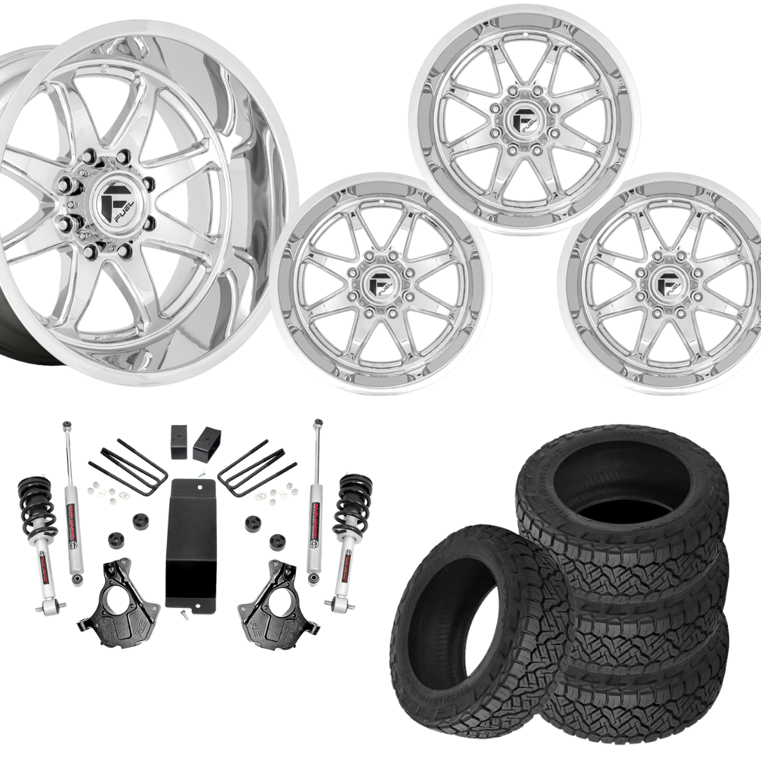 3.5 inch Lift N3 Bundle w/ 20x10 Chrome Wheels - 33in Nitto Recon Grapplers - 4wd (07-16)