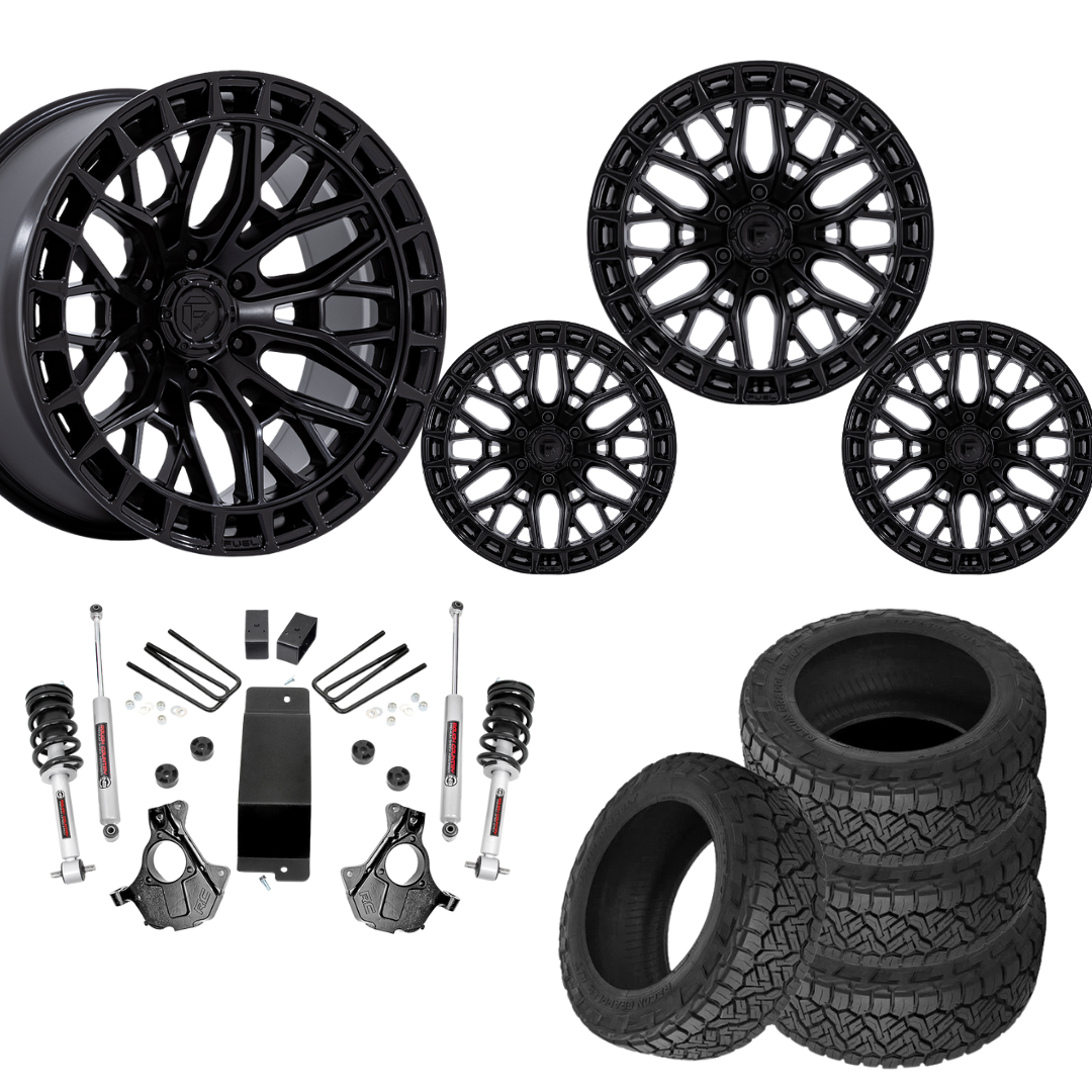 3.5 inch Lift N3 Bundle w/ 20x10 Black Wheels - 33in Nitto Recon Grapplers - 4wd (14-16)