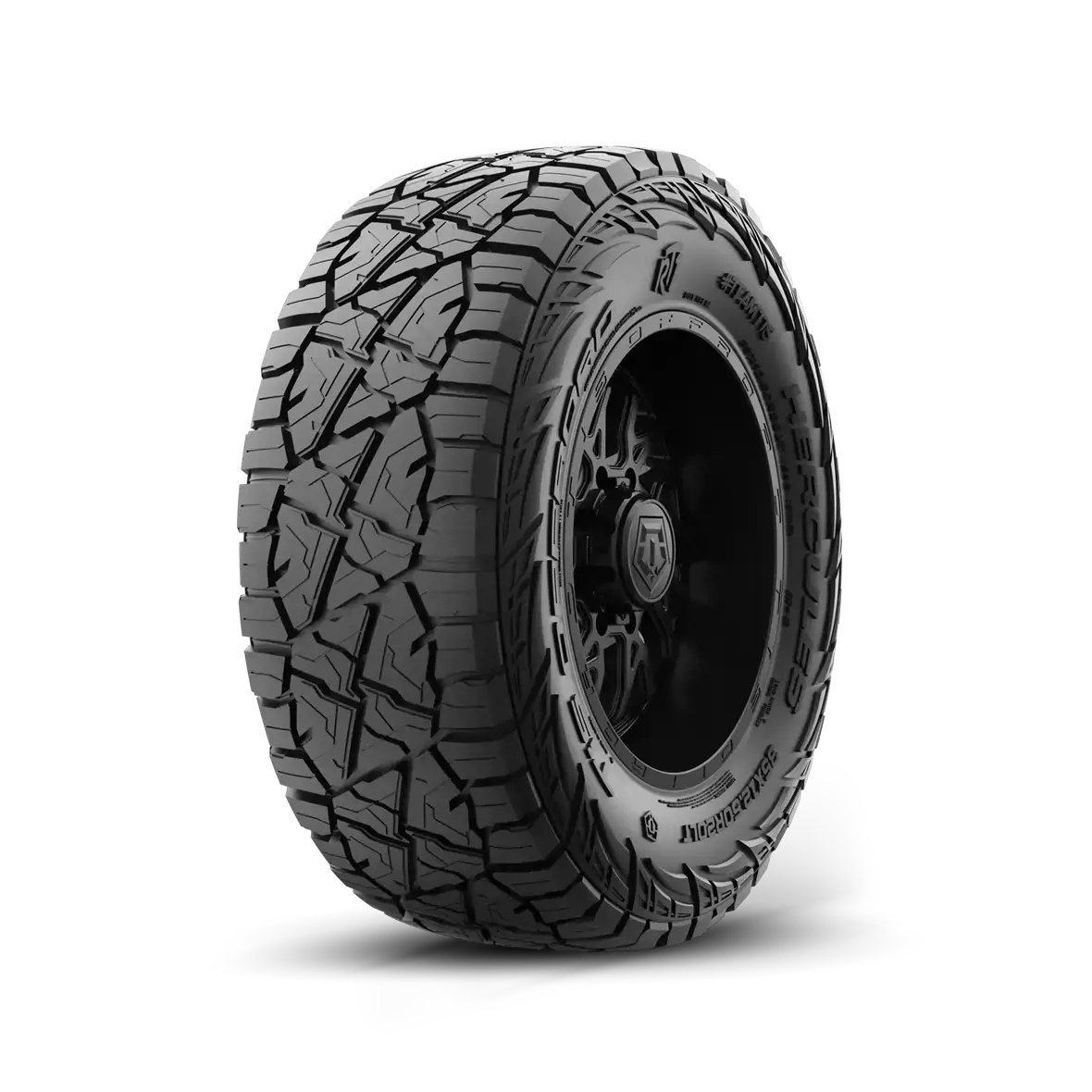 7 inch Lift N3 Bundle w/ 22x12 Black Wheels - 35in Hercules RT1 Tires & Upper Control Arms- 4wd (14-18)