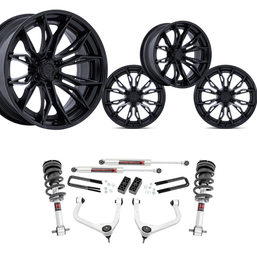 3.5 inch Lift M1 Bundle w/ 22x10 Matte Black Wheels - No Tires -2wd/4wd