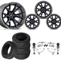 3 inch N3 Bundle w/ 20x9 Brushed Black Wheels - 34in Nitto Recon Grapplers - 4wd