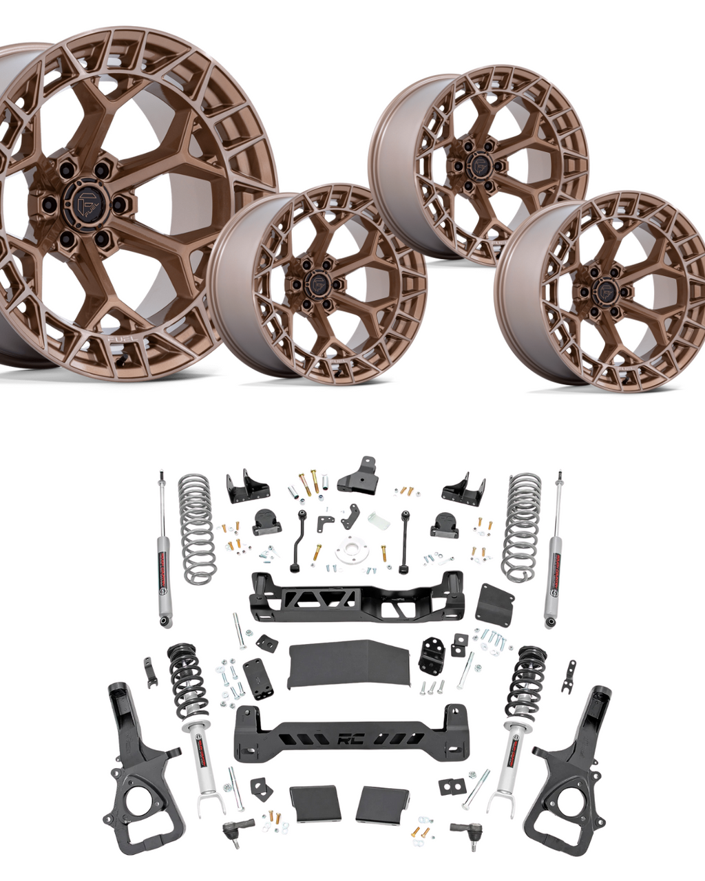 6 inch Lift Bundle N3 w/ 22x10 Bronze Wheels - No Tires - RAM 1500 4wd