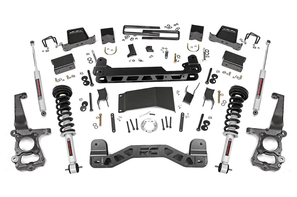 6 inch N3 Bundle w/ 22x10 Black Milled Wheels - 35in Nitto Ridge Grapplers - Upper Control Arms -4wd