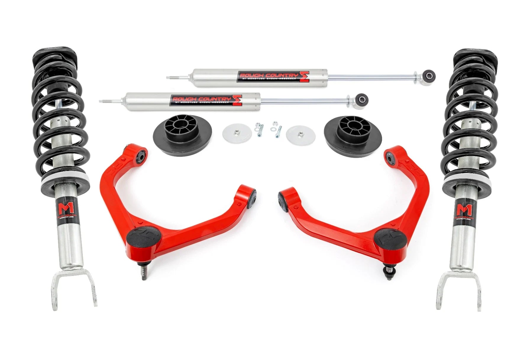 3.5 Inch Lift M1 Bundle w/ 20x10 Black Red Wheels & 33in Nitto Recon Grapplers - 2wd/4wd