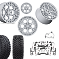 6 inch N3 Bundle w/ 22x12 Silver Machined Wheels - 35in Hercules TT1s - Upper Control Arms -4wd