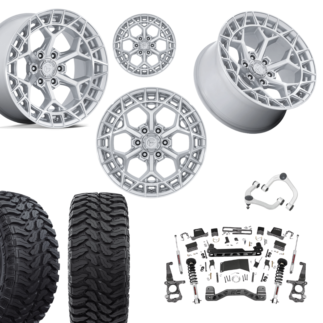 6 inch N3 Bundle w/ 22x12 Silver Machined Wheels - 35in Hercules TT1s - Upper Control Arms -4wd